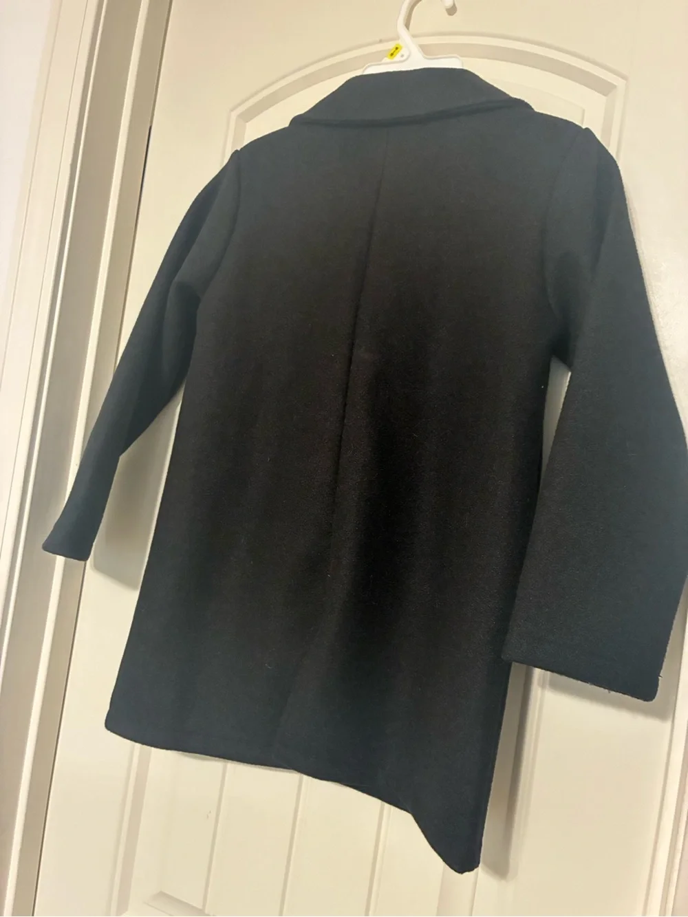 Kids Black Single-Breasted Pea Coat